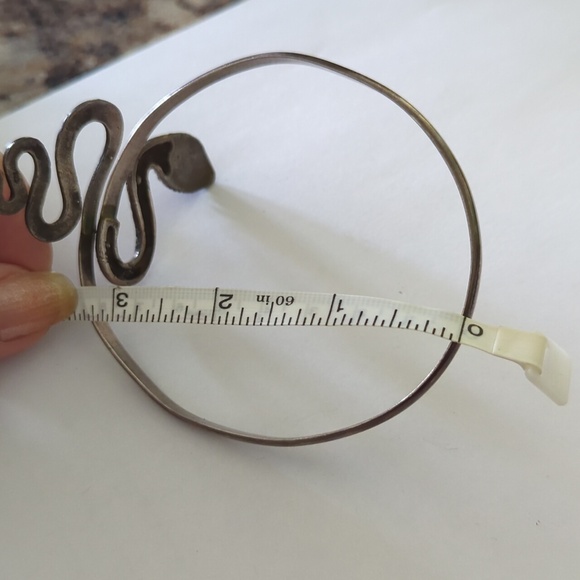 Snake Silver bangle or arm cuff - Picture 2 of 3